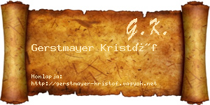 Gerstmayer Kristóf névjegykártya